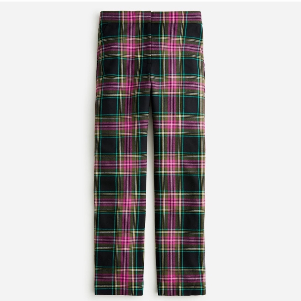 J. Crew KATE Pink Plaid Straight-Leg Pant size 6 NWT